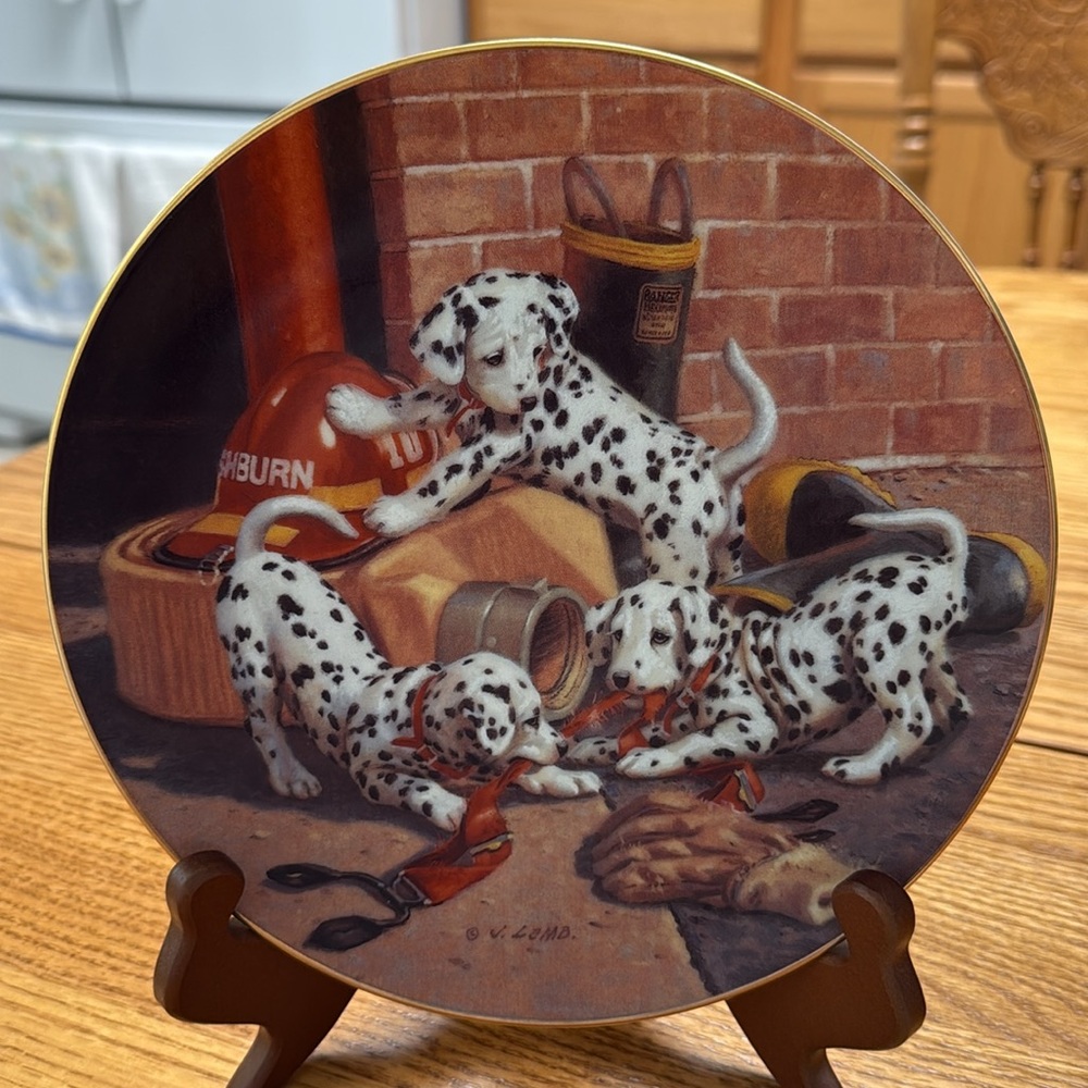 The Hamilton Collection Dalmatian Collectors Plate Where’s the Fire? 4446B